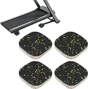 uxcell 4 Pcs Treadmill Mat Pads, 4x4x0.8 High Density Foam Anti Vibration Pad Sound Proof Floor Mat Exercise Equipment Mat for Carpet Protect Noise Reduction Home Gym, Yellow