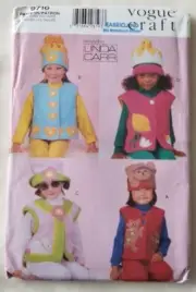 Vogue 9716 Craft Childs Appliqued Vest Hat Sewing Pattern