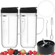 Magic Bullet Blender Cups, Tall 22oz Cup with Flip-Top To-Go Lids & Magic Bullet