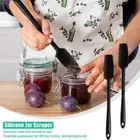 4 pcs Silicone Rubber Spatula Long Handle Jar Spatula Silicone Scraper Baking