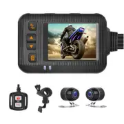 HD Motorcycle DVR Dash Cam Dual Lens Video Recorder Front Rear Camera Waterproof