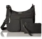 BAGGALLINI Everywhere Crossbody Bagg with RFID Wristlet CHARCOAL w/Fushia New