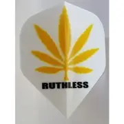 Ruthless White with Yellow Pot Leaf Standard Dart Flights - 5 Sets