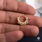 Avery 14K Solid Gold CZ Septum Ring/Daith Hoop/Conch Hoop/Tragus Hoop/Helix Hoop