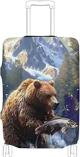 [Joisal] Forest Bear Suitcase Covers for Luggage Tsa Approved Fit 18-32 Inch Luggage, Forest Bear, L 26-28 in