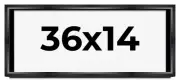 36x14 Shadow Box Frame Black | 1.25 inches Deep Real Wood Contemporary Shadowbox