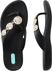 [Oka-B] Women's Elle Melanie Flip Flop Sandal with Sand Dollar Charms