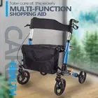 Folding Rollator Walker Aluminium Walking Mobility Aid Lightweight With 4 Wheels