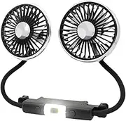 Dual Car Backseat Cooling Fans,Dual Head Cooling Car Fans - 3 Speeds and 360 Degree Rotatable Adjustable Dual Head Clip Fan for Vehicles Rv Suv Truck