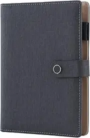 Spiral Leather Journal Writing Notebook, 6 Ring Binder Refillable Diary Notepads, Vintage Business Planner Personal Organizer, Agenda for Men Women（A5 Size