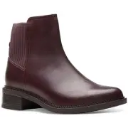 Clarks Womens MAY PALM Brown Ankle Boots Shoes 8.5 Medium (B,M) BHFO 6949