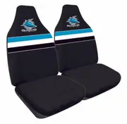 NRL Front Car Seat Covers - Cronulla Sharks - Set Of 2 One Size Fits All -