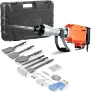 MAX 2200W Electric Jackhammer Heavy Duty, 1350 BPM Concrete Breaker 6Pcs Chisels