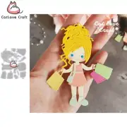 Shopping Girl Metal Cutting Dies Scrapbooking Die Cuts Card Making Craft