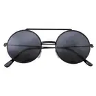 Black Vintage Steam Punk Round Flip Up Sunglasses for Men and Women Retro