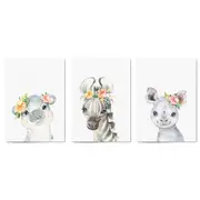 Set of Cute Baby Safari Animals Nursery Wall Art #4