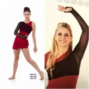Adult 2XL One Shoulder Crop Top Stretch Mesh Dance Costume Accessory