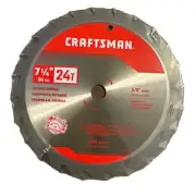Craftsman CMAS272524 Carbide Circular Saw Blade 7-1/4” X 5/8” 24T New