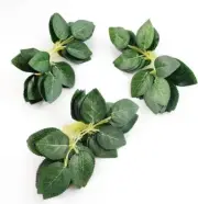 Floroom Artificial Green Leaves 35pcs Bulk Silk Greenery Fake Rose