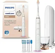 Philips Sonicare DiamondClean Smart 9700 Electric Toothbrush, Sonic Toothbrush with App, Pressure Sensor, Brush Head Detection, 5 Brushing Modes and 3 Intensity Levels, Rosegold, HX9957/81