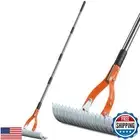 Niovrooro Thatch Rake,15" Lawn Dethatcher Rakes,Dead Grass Remover,Manual Det