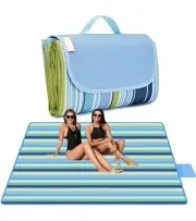 Picnic Beach Blanket 80"X60"， Large Sandproof Waterproof Camping Portable