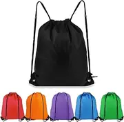 COIDEA Drawstring Backpack 6 Colors Drawstring Bags, Draw String Back Bag Drawstring Bags Bulk for Sports, Gym, Travel, Swimming, Beach (6 PACK), Multi, Medium, Classic