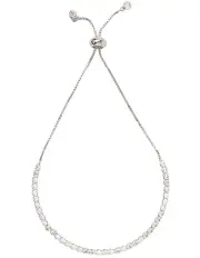 [Mocha] Everleigh Adjustable Tennis Bracelet in Silver
