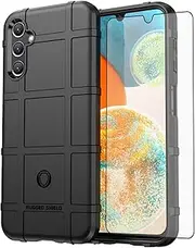 [Asuwish] Phone Case for Samsung Galaxy A14/M14 5G with Tempered Glass Screen Protector Cover and Slim Thin Hard Mobile Film Rugged TPU Cell Accessories Protective A 14 4G 14A 14M G5 Women Men Black