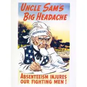 War WWII USA Uncle Sam Absenteeism Headache Advert XL Wall Art Canvas Print