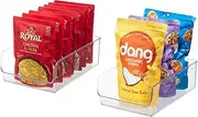 InterDesign Linus Kitchen, Pantry, Refrigerator, Freezer Storage Container, Large, 2 Pack, Clear