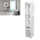 Storage Cabinet Tall Slim Cupboard Bathroom Laundry Rattan Door 47.2 x 7.9 x 7.9