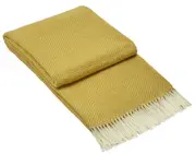 Hampton Merino Wool Blend Throw Rug - Mustard