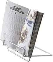 Cookbook Stands Holders for Kitchen Counter,Reading Hands Free Recipe Book Stand,Foldable Metal Cookbook Stand Recipe Book Holder IPad Stands (White)