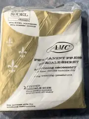 AMC Permanent Press Percale Double Fitted Sheet