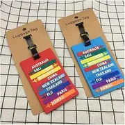 IKAAR 2pcs Luggage Tags Silicone Luggage Tag with Name ID Card (Blue + Red