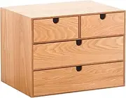 Vintage Wooden Desktop Storage Box with Stackable Drawers Organize and Store Files in Style