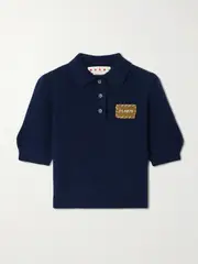 [Marni] Marni - Embroidered Cashmere Polo Shirt - Blue - IT38 IT 38 Blue