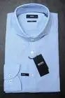 Hugo Boss Men's Jemerson Slim Fit Softline Med Blue Spotted Dress Shirt 37 14.5