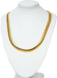 在飛比找Yahoo!奇摩拍賣優惠-金鍊子 項鍊 金飾 時尚 流行 新潮 鈦金 黃金 24K黃金