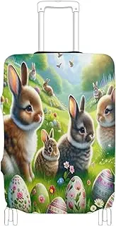 [Joisal] Easter Eggs Suitcase Protector Cover Tsa Approved Fit 18-32 Inch Suitcase Protector, Easter Eggs, L 26-28 in