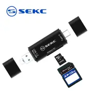 在飛比找momo購物網優惠-【SEKC】Type-C to USB3.0 3in1讀卡機