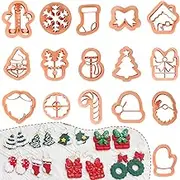 Keluna Christmas Polymer Clay Cutters - 16 Pcs Clay Cutters for Polymer Clay Jewelry, Snowflake Garland Dwarf Clay Cutters, Christmas Tree Clay Cutter for Polymer Clay Artist Making Unique Earrings