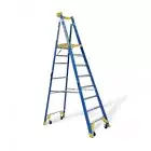Bailey P170 Fibreglass Platform Ladder 8 Step 2.4m Platform 170kg Wheels FS13535