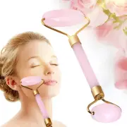 Rose Quartz Double-head Roller Roller Massager For Face Neck Anti Skin Ageing