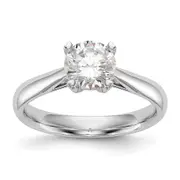 1.25ct. CZ Solid Real 14k White Gold Round Solitaire Engagement Ring Engagement Polished