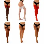 Sheer Hold Ups Lace Top Stockings Over the Knee Socks Aurell Thigh-Highs Hosiery