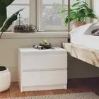 NNEVL Bed Cabinet White 50x39x43.5 cm Chipboard