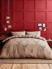 Catherine Lansfield Stag Duvet Cover & Pillowcase Set Double