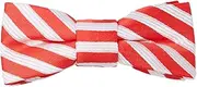 [Jacob Alexander] Infant Candy Cane Red White Stripe Clip-On Bow Tie, Red White, One Size